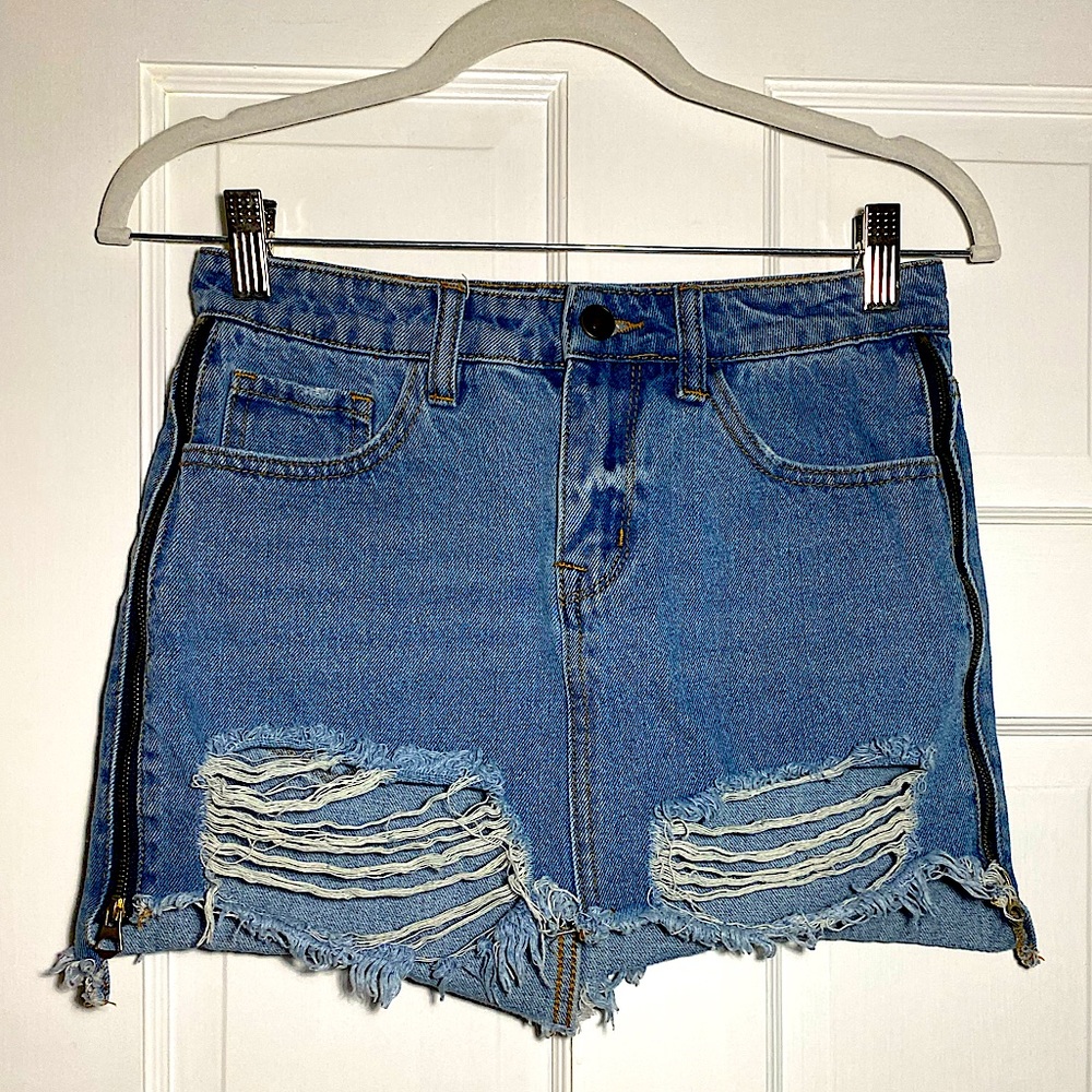 Forever 21—Denim Side Zip Skirt